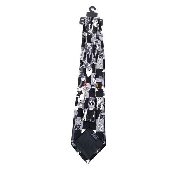 VTG NWT Looney Tunes Monochrome Neck Tie - Picture 2 of 6